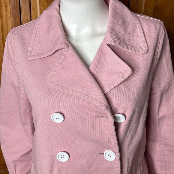 J. Crew Pink Denim Peacoat Sz8 - Picture 4 of 11